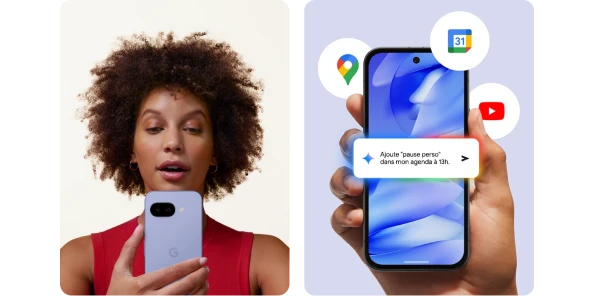 Exemple de commande vocal avec l'assistant IA intégré du Google Pixel 9a